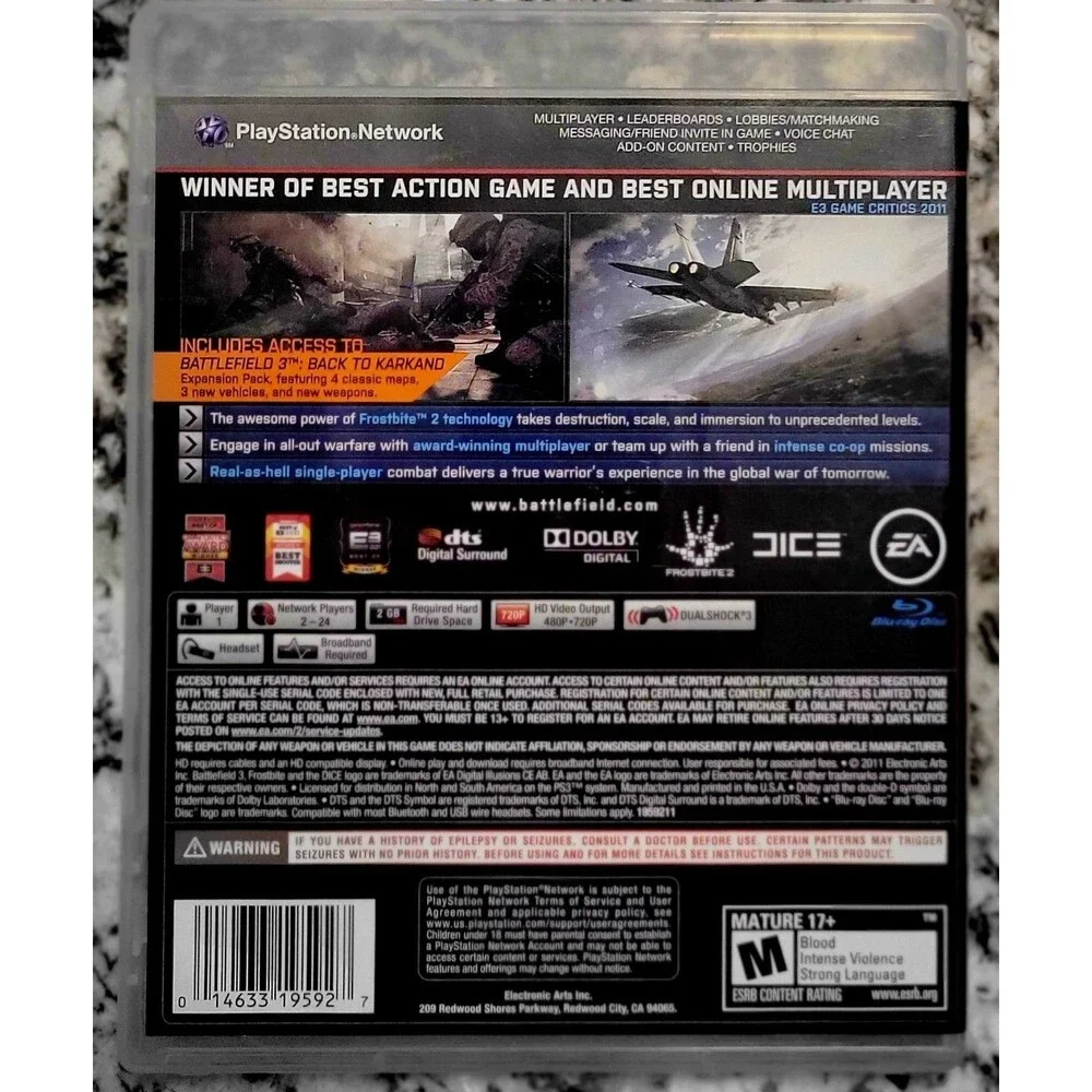 SONY PLAYSTATION 3 PS3:Battlefield 3 Limited Edition,CIB,TESTED, FAST SHIPPING